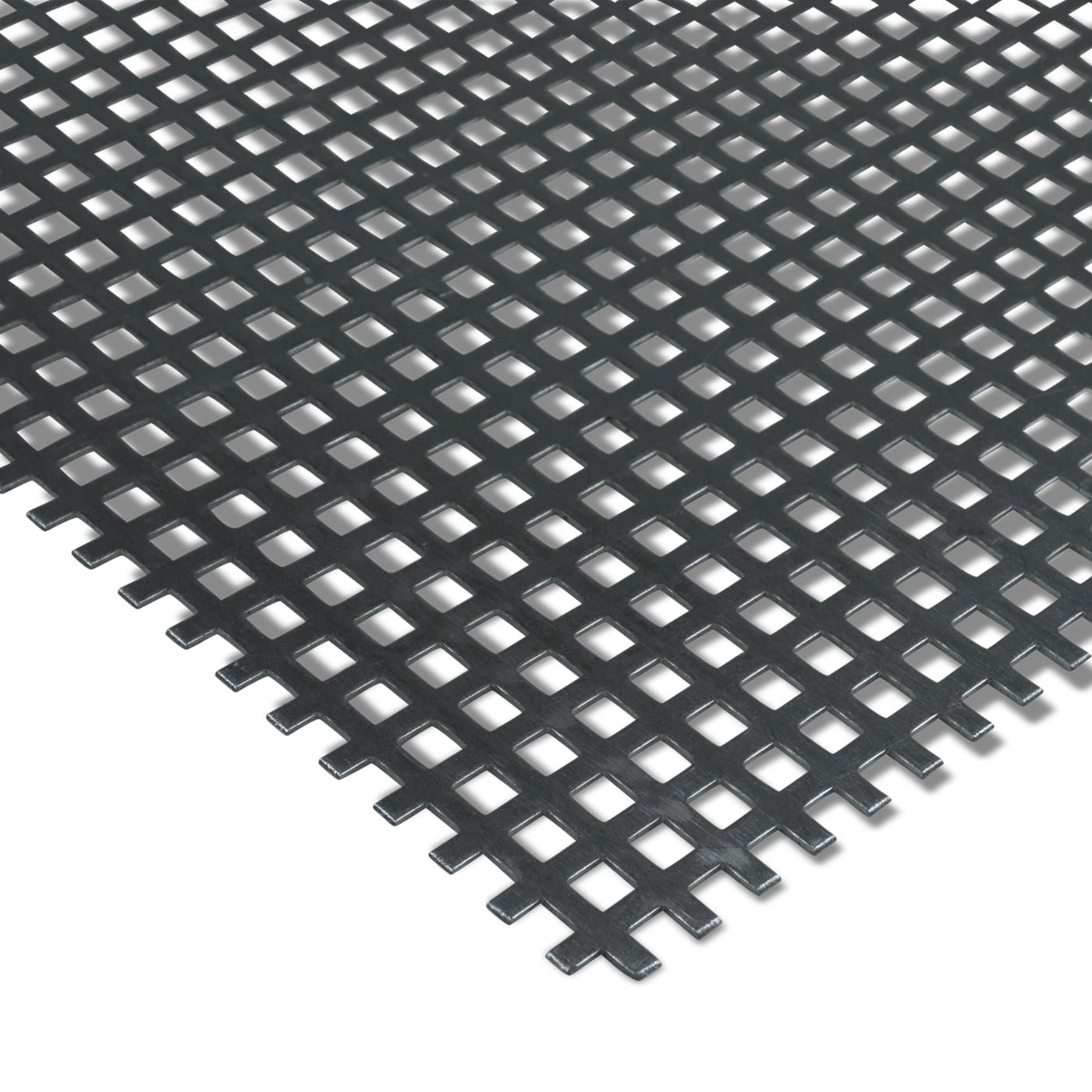 Quadratisches Aluminium-Lochblech Qg 5-8 in perspektivischer Nahaufnahme.