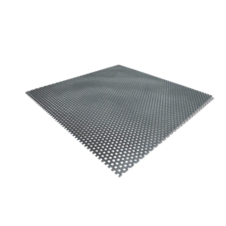 Dieses Aluminium-Lochblech Rv 3-5 zeigt eine komplette Platte mit runden Öffnungen.
