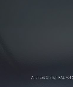 Matte anthrazitfarbene Aluminiumtafel mit glatter Oberfläche, geeignet für Innen- und Außenanwendungen.