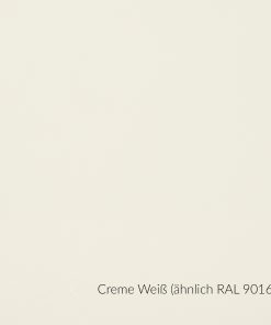Cremeweißes (RAL 9001) Aluminiumblech mit matter Oberfläche, geeignet für Innen- und Außenanwendungen.​