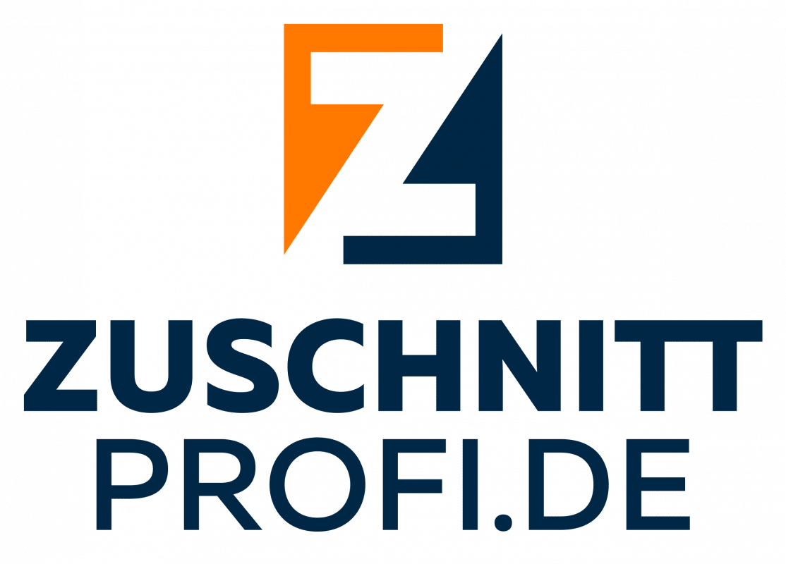 Das Firmenlogo von Zuschnittprofi.de erscheint klar vor einem transparenten Hintergrund.